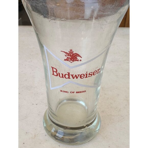 1-piece Budweiser Beer Collectible Clear 7 oz. Small Drinking Glass 5" Tall - Picture 3 of 10